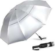 G4Free 46/54/62 Inch Large Compact Golf Umbrella Windproof 10 Ribs Reverse Travel Umbrella for Rain 