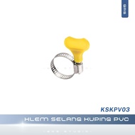 MM Yellow PVC Ear Hose Clamp 30mm 1 Inch PVC Stainless Steel Ear Hose Clamp/