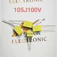 (Combo of 5) Yellow correction capacitor 100V105J 1UF 105J100V 105J 100V error 5%