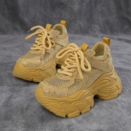 Zuo Qianji 9cm Inner Heightening Rhinestone Mesh Casual Sports Shoes