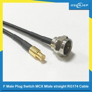 New F Male Plug Switch MCX Mlale straight RG174 Cable Adapter 20CM