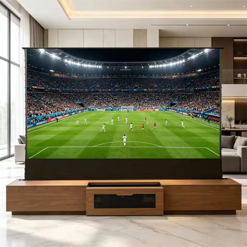 150 inch Electric Laser TV Cabinet With 0.9 Gain ALR Floor Rising Screen for Awol Vision Aetherion M