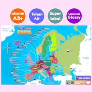 European Continent Map poster, Large and Complete