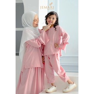 Set Baju Ibu dan Anak Pink Naura Sedondon IbuAnak Blouse Kanak2 Seluar Kanak2 Skirt Kanak2 Baju Raya Kanak2