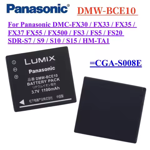 DMW-BCE10 CGA-S008E Battery 1100mAh for Panasonic Lumix DMC-FX30 FX33 FX35 FX37 FX55 FX500 FS3 FS5 F