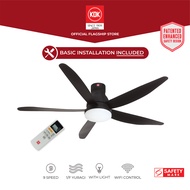 KDK U60FW (150cm) Remote Controlled Short Pipe DC LED Light Ceiling Fan with Standard Installation