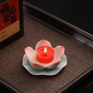 Ceramic Lotus Candle Holder Candle Stand Butter Lamp Buddha Lamp Buddha Offering Lamp Home Buddha Of
