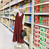 Dress Overall Wanita Yubin Korea Style Muslim Kekinian - Outer Dress Mayung Jersey Tebal Jumbo