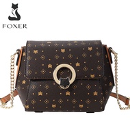 FOXER brand Animal Printing chain small bag PVC shoulder bag fashion all-match sling bag high-qualit