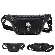 Rock Skull Women Chest Bag Woman Waist Bag Man Belt Bags Beg Pinggang Perempuan Beg Dada Lelaki 腰包女 