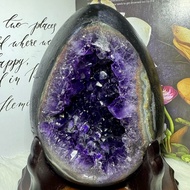 February ️ Top Uruguay Dinosaur Egg Amethyst Cave ESPa+1.94kg Colorful Agate Edge Natural Purple Black With Hole Deeply Absorbs Gold And Gathers Money Keeping