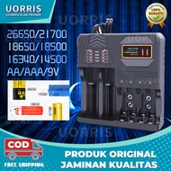 Charger Baterai AA AAA 18650 26650 21700 14500 9V Lithium LCD dengan Indikator Pengisi Daya Cepat Is