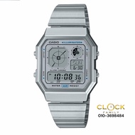 Casio Digital Vintage Silver Stainless Steel Band Unisex Watch A130WE-7A