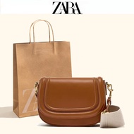 ZARA Women's Crossbody Bag Underarm Saddle Bag 2024 New Wide Shoulder Strap Trendy One Piece Shippin