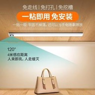 滿300出貨~智能led人體自動感應燈　充電免布線磁吸衣柜櫥柜玄關走廊夜燈