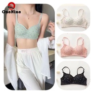 New Cotton Bra For Woman No Wire Bras Chest Gathering With Small Flower Design Bra Womens