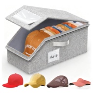 1pcs Baseball Cap Organizer Box,Foldable Baseball Cap Storage Box,Large Capacity Zipper Storage Box