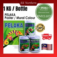 Pelaka Mural Colour Paint 1 kg / Poster Colour 1KG (NORMAL COLOR & SPECIAL COLOR) Cat Mural Colour M