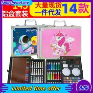 Kids Drawing Art Set Painting Pen Colour Pencils with Unicorn Aluminum Case 145PCS Art Supplies Pens