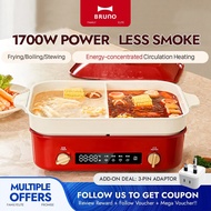 【MY STOCK】BRUNO GEN.2 Compact Hot Plate Multi Purpose Cooker (Grill/Stew/Fry/Steam) Trays BOE-123