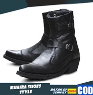 Sepatu Boots Jenggel Kulit Bikers koboy