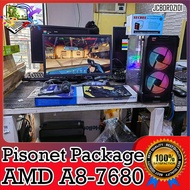 Pisonet Pacakage  AMD A8-7680 with rADEON R7 Graphics 3.6 Ghz Keytech T100 Case
