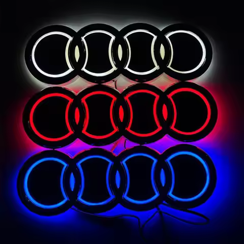 NEW 5D 18x5.8cm for Audi a3 a4 a5 aa 7a 8 S3 S4 S5 S6 S7 Q3 Q7TT rear four-ring trunk LED emblem lam