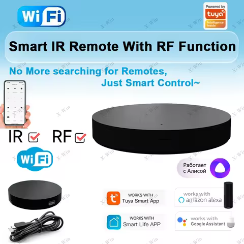 Tuya WiFi IR RF Remote Control 315 433 MHz Universal Infrared Controller Air Conditioner TV LG Smart
