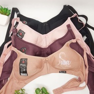 ISWA 3pc bra sport Cleopatra bh wanita dewasa Jumbo Katun Murah/ bra olahraga Jumbo Tanpa Busa&Kawat