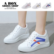 Plaid Shop * [KNW812] Zero Size 40 7.5CM Inner Heightening Versatile Classic Striped Leather Wedge-S