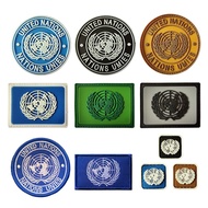 United Nations Badge 3D Luminous Pvc Tactical Patch Battle Armband Army Logo Embroidery Velcro Outdo