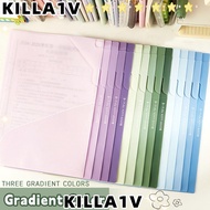 KILLA1V 5PCS/Set Exam Paper Storage Clip, Waterproof Gradient Color File Folder, High Quality A3/A4 