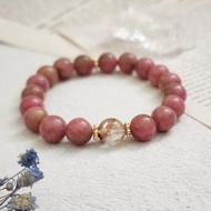 草莓摩卡 薔薇輝/紅膠花天然石手鍊