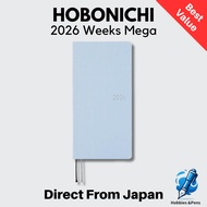 Hobonichi Weeks Mega 2026 English Sky Mist Weekly Planner Slim Vertical Authentic Japan