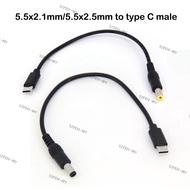 0.2m USB Type C Male to DC Male 5.5X2.5mm 5.5x2.1mm 5V 3A 15W USB C Power Jack Extension Charge Cabl