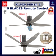 KDK CEILING FAN K15Z5-QEY /K15Z5-REY 5 BLADES REMOTE CONTROL &TEMPERATURE SENSOR [60"/150CM]