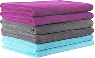 JML Microfiber Towels, Bath Towel Sets (6 Pack, 27" x 55") - Extra Absorbent, Fast Drying, Multipurpose for Bath, Swimming, Fitness, Sports, Yoga, Grey/Rose Pink/Light Blue