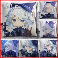 Genshin Impact Furina Anime Pillowcase Sofa Cushion Case Fontaine Focalors Plush Pillow Case Bed Pil