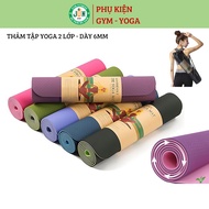 Jun Sport 2-layer TPE gym yoga mat, 8mm thick, odorless, anti-slip