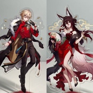 2Pieces Aventurine Kakavasha Sparkle Sit at the Desk and Work Acrylic Figure Stand Model Desk Decor 