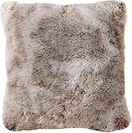 Douceur d'Intérieur, Antartic Chocolate Brown Faux Fur Cushion with Removable Cover 45cm x 45cm