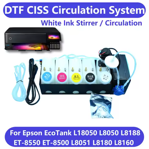 L1800 DTF CISS System Tank Modify Ink Kit For Epson Et8550 L1800 L800 XP600 i3200 White Ink Circulat