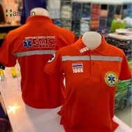 (รุ่นใหม่)เสื้อโปโล 1669 EMS กู้ชีพ กู้ภัย เนื้อผ้า TC ใส่แล้วไม่ร้อน