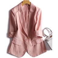 Women's blazer linen vest With A Youthful Short Sleeves