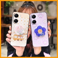 Silicone Anti-knock Phone Case For VIVO V29E india Dirt-resistant Kickstand Quicksand Drift Sand Pho