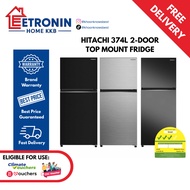 *Climate Voucher Eligible* Hitachi 374L 2-Door Fridge HRTN6408S HRTN6408SXSG HRTN6408SBBKSG HRTN6408