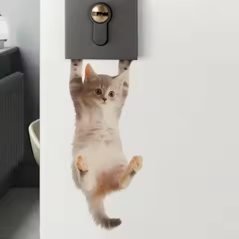 1pc Kitten Switch Bedroom Sticker Living Room Room Decoration Sticker