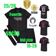 25/26 O.DEMBELE jersey 25/26 PSG  jersey Fourth soccer clothe kid suit KVARATSKHELIA D.DOUE VITINHA 