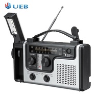 วิทยุ AM FM มือหมุนพลังงานแสงอาทิตย์แบบพกพา SW2 SW1ฉุกเฉินหลายแบนด์
