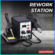 COD SMD Desoldering Heat Gun + Solder dengan Station 220V/750W / blower uap portable digital murah s